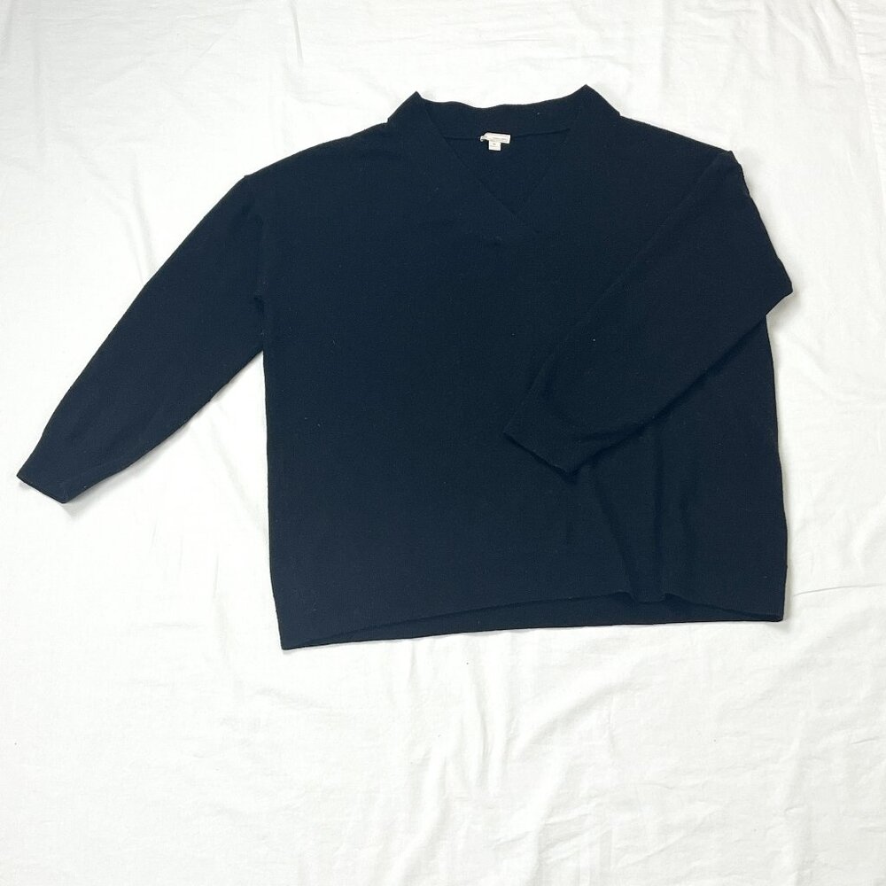 Gap Designed & Crafted XL Sweater Extra Large True Black V-Neck Long Sleeve Knit